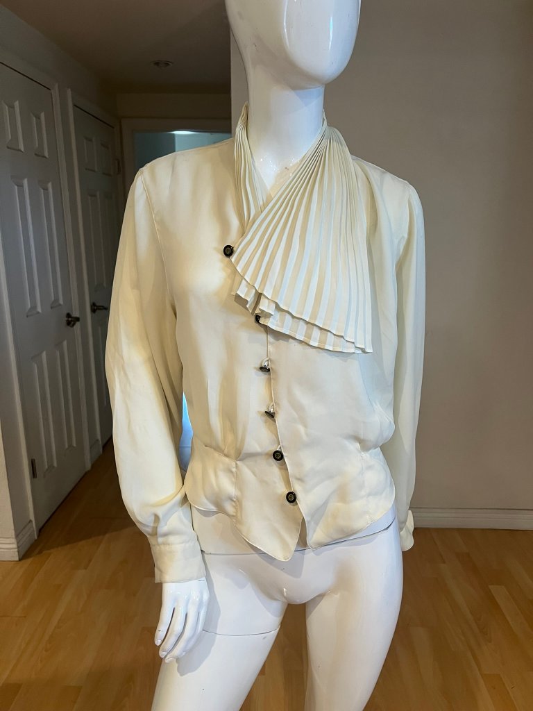 Vintage 80's 90's Matsuda Fan Collar Blouse Size M Medium